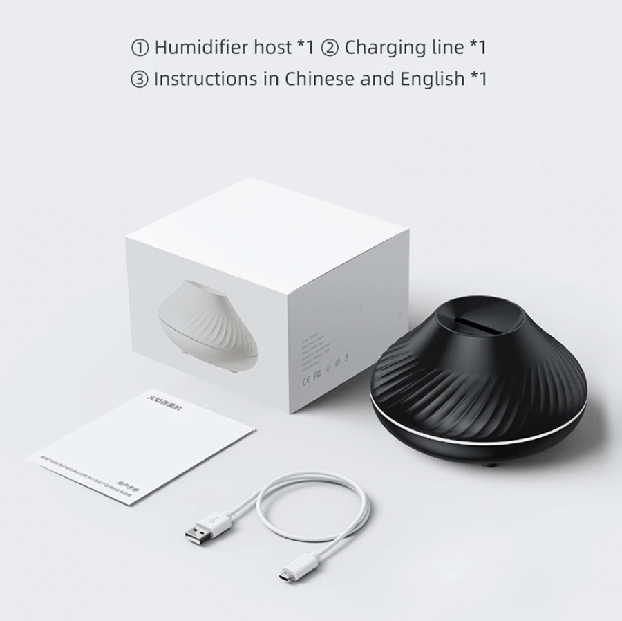 Umidificador Difusor Aromatizador Vulcão 130ml – LED 7 Cores + Controle