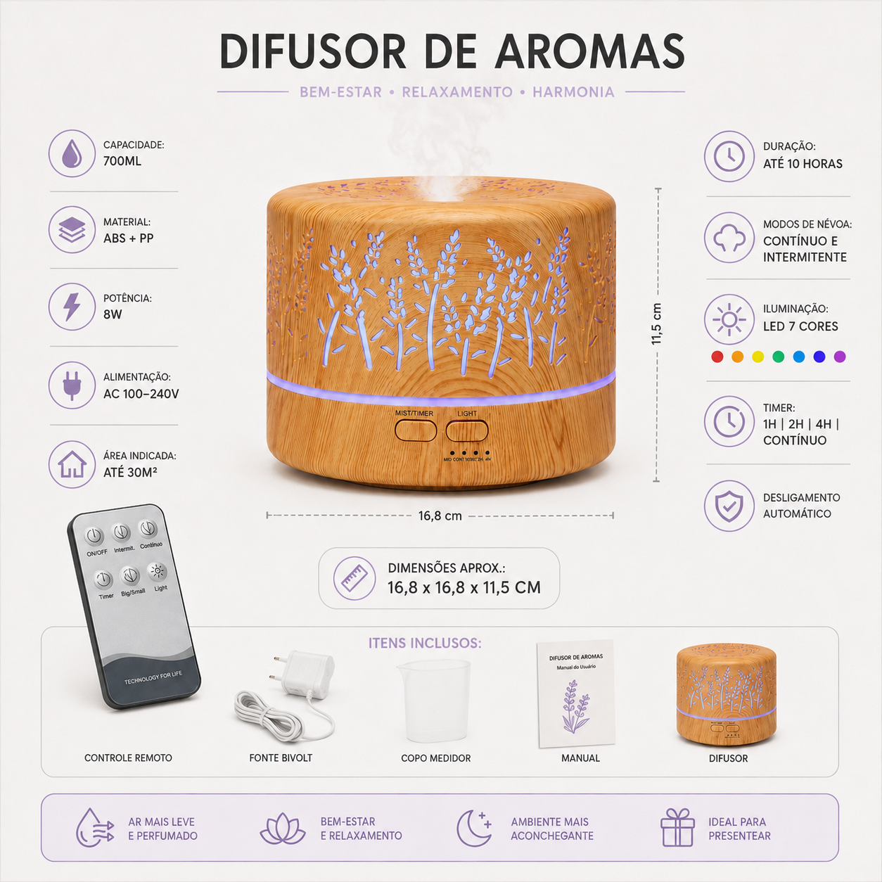 DIFUSOR AROMÁTICO JARDIM DE LAVANDA