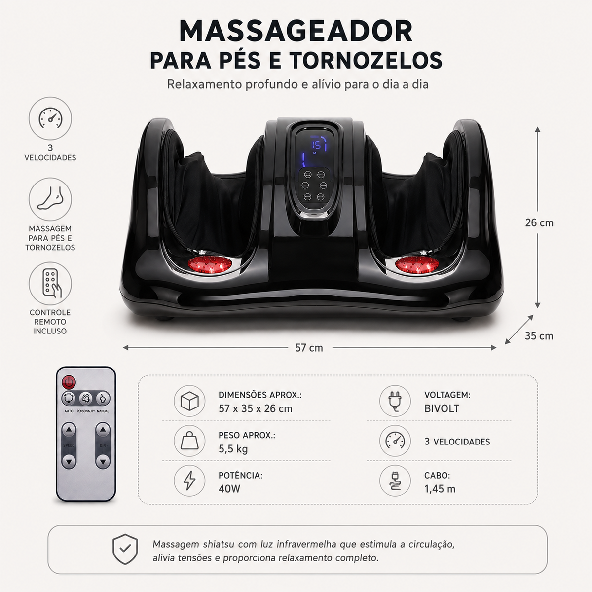 MASSAGEADOR DE PÉS SHIATSU