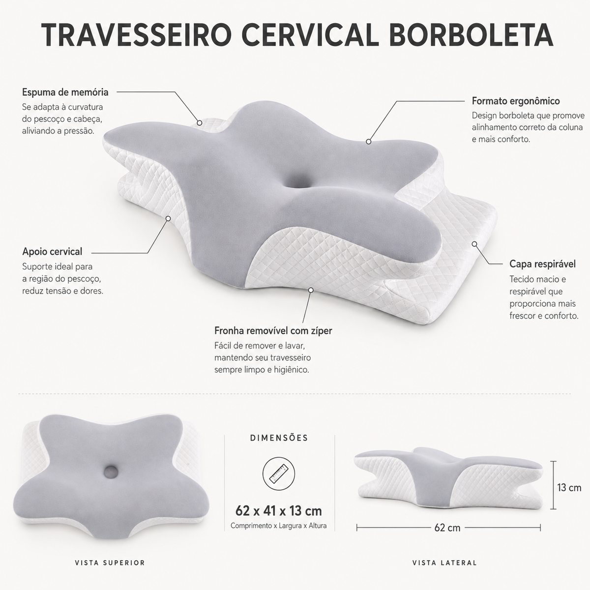 TRAVESSEIRO CERVICAL BORBOLETA