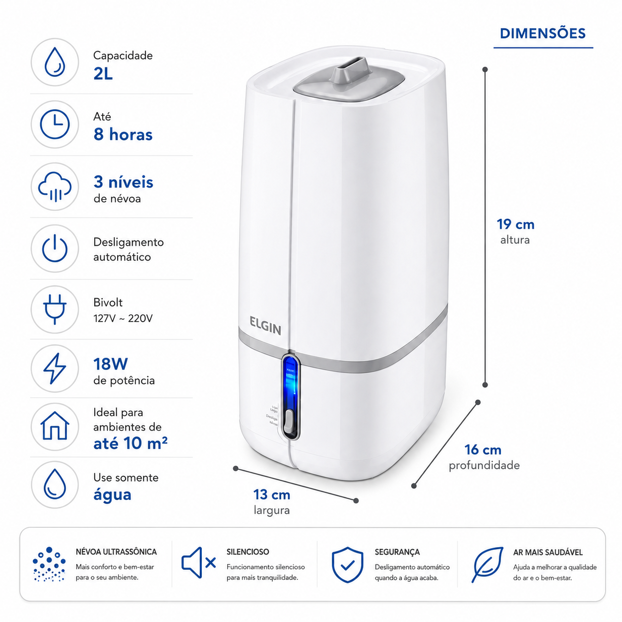 UMIDIFICADOR ELGIN COMPACTO