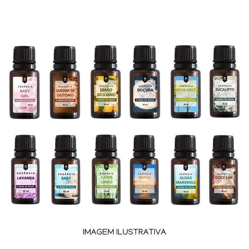 Kit com 5 Essências Concentradas Hidrossolúveis – 15ml Cada