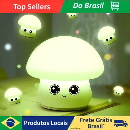 Mini Luminária Cogumelo Fofo 🍄✨