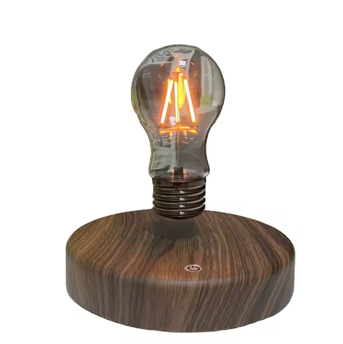 Lâmpada Flutuante LED com Base de Madeira – Design Inovador e Atmosfera Surpreendente