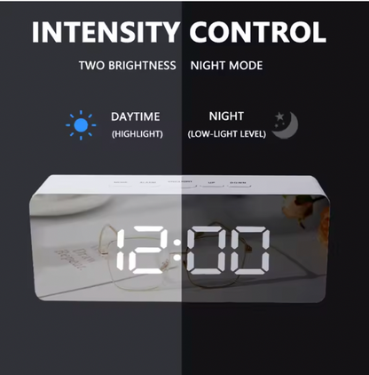 Despertador Digital LED - Relógio de mesa eletrônico com temperatura para quarto