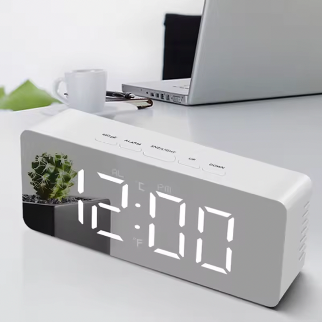 Despertador Digital LED - Relógio de mesa eletrônico com temperatura para quarto