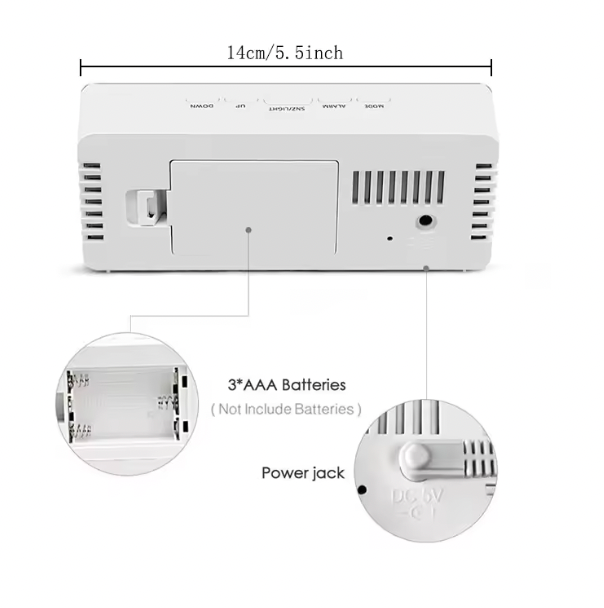 Despertador Digital LED - Relógio de mesa eletrônico com temperatura para quarto