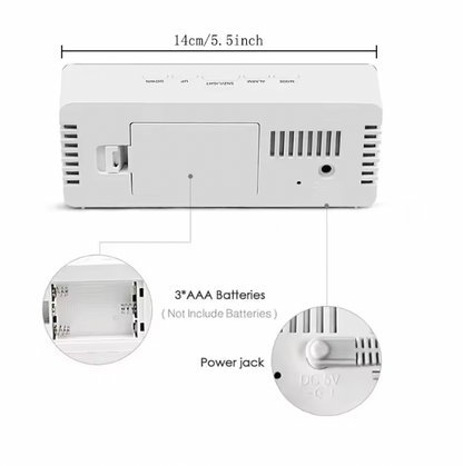 Despertador Digital LED - Relógio de mesa eletrônico com temperatura para quarto