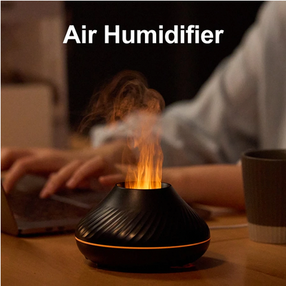 Umidificador Difusor Aromatizador Vulcão 130ml – LED 7 Cores + Controle