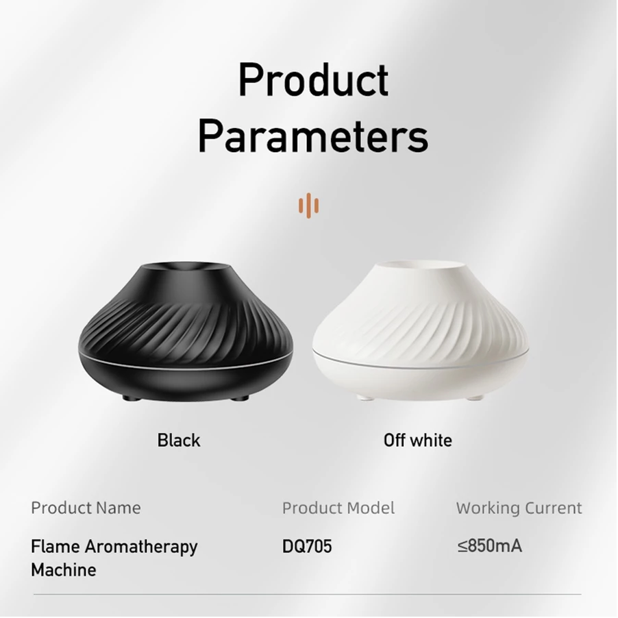 Umidificador Difusor Aromatizador Vulcão 130ml – LED 7 Cores + Controle