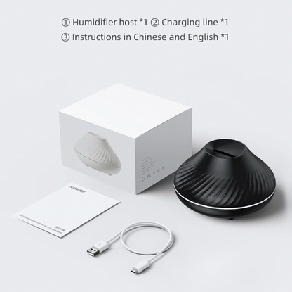 Umidificador Difusor Aromatizador Vulcão 130ml – LED 7 Cores + Controle