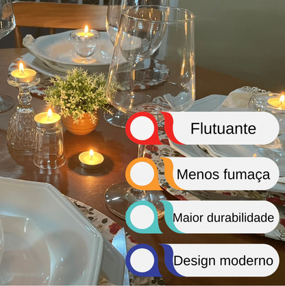 Mini Velas Rechaud Brancas – Kit com 20 Unidades