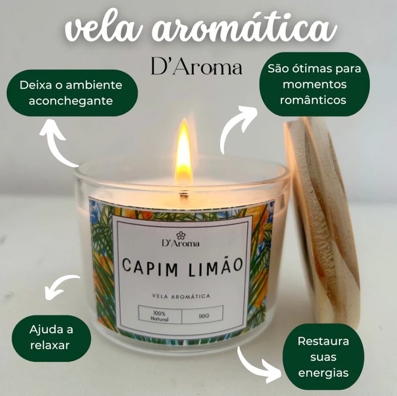 Vela Aromática Perfumada Artesanal PREMIUM – 110g | 6 Fragrâncias Exclusivas
