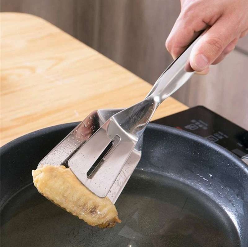 Pinça Espátula de Aço Inoxidável KL-1010 | Churrasco, Bife, Peixe e Mais