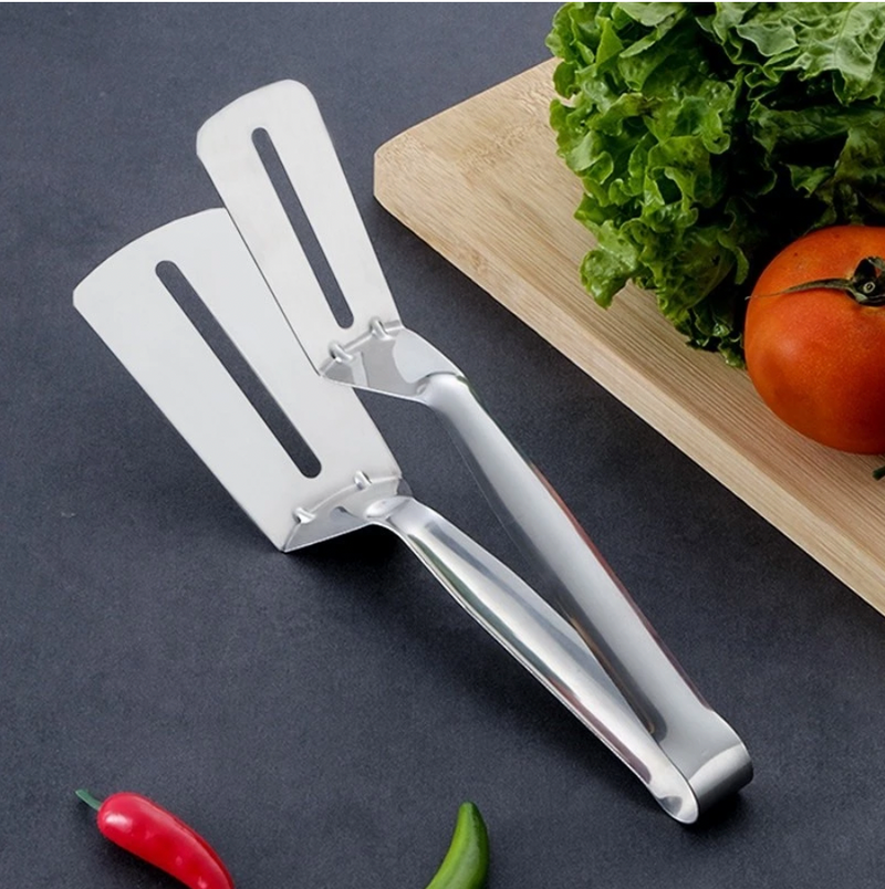 Pinça Espátula de Aço Inoxidável KL-1010 | Churrasco, Bife, Peixe e Mais