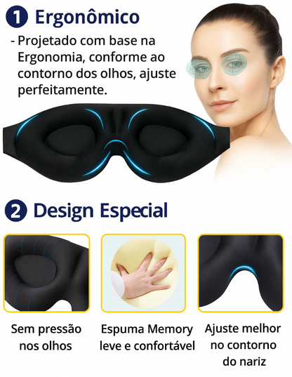Máscara de Dormir Anatômica – Sono Profundo e Conforto Absoluto