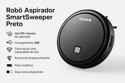 Robô Aspirador SmartSweeper Preto