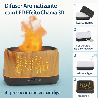 Difusor de Aromas com Efeito Chama