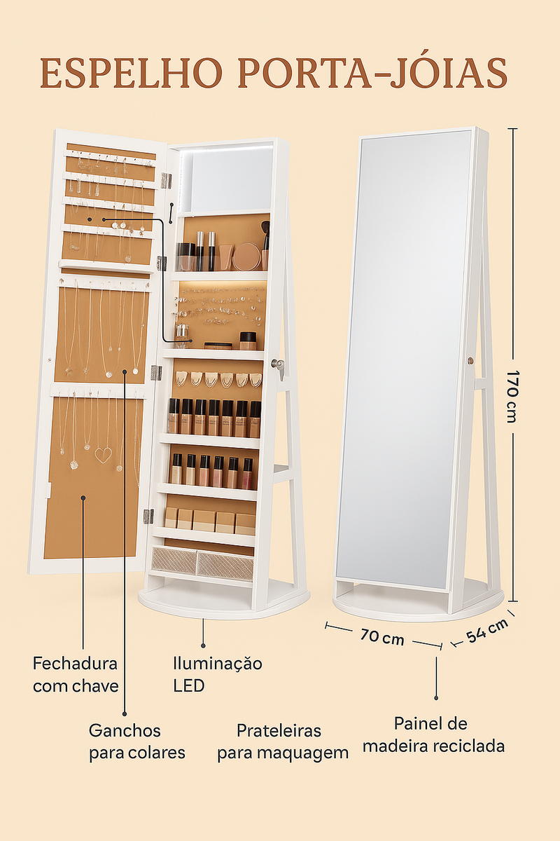 Espelho Porta-Jóias 170x70 – Edição 2025