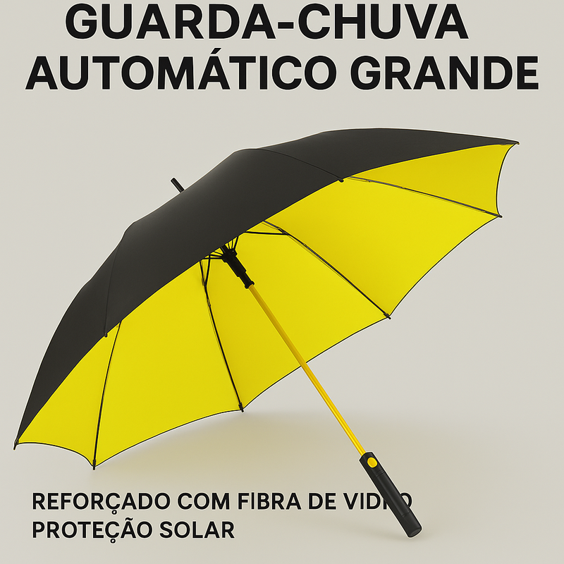 Guarda-Chuva Automático Grande – Reforçado com Fibra de Vidro e Proteção Solar UV | 120cm