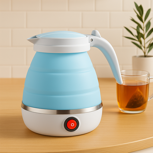 Chaleira Elétrica Retrátil em Silicone – 600ml | 110V