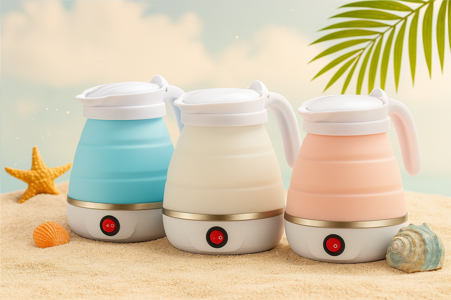 Chaleira Elétrica Retrátil em Silicone – 600ml | 110V