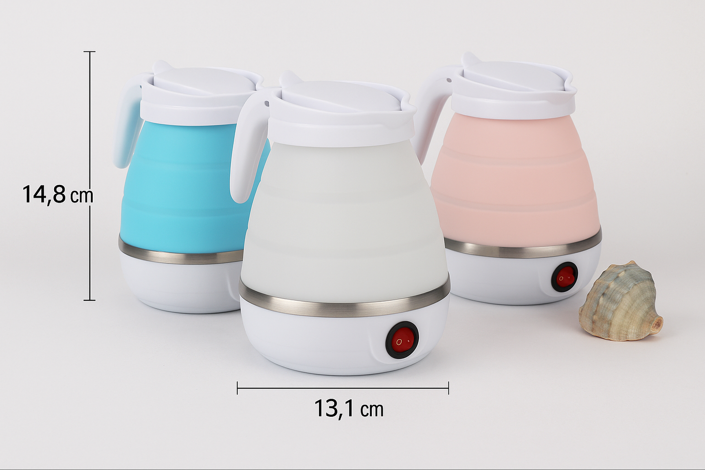 Chaleira Elétrica Retrátil em Silicone – 600ml | 110V