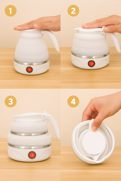 Chaleira Elétrica Retrátil em Silicone – 600ml | 110V