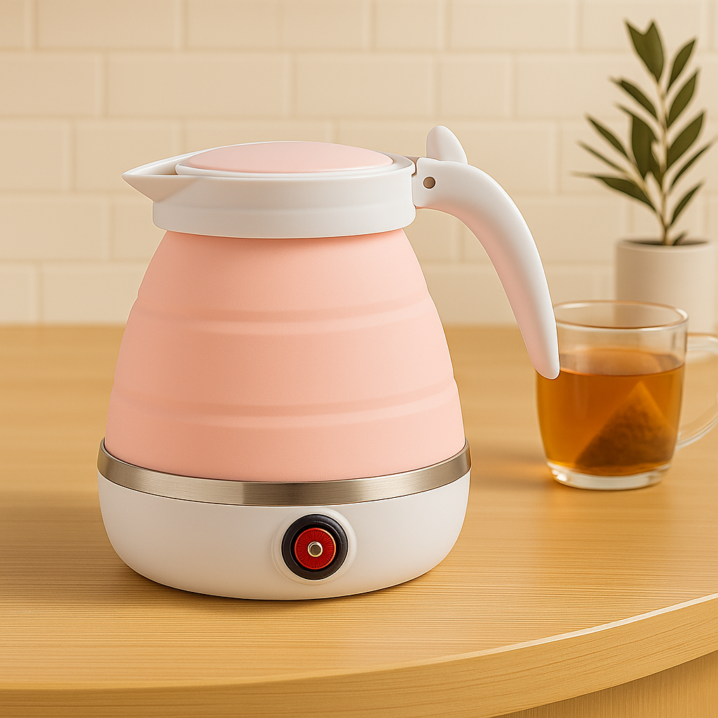 Chaleira Elétrica Retrátil em Silicone – 600ml | 110V