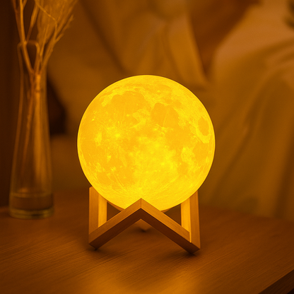 Luminária De Lua Cheia 3D LED Abajur Decoração