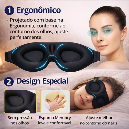 MÁSCARA PARA DORMIR ANATÔMICA – Sono Profundo e Conforto Absoluto