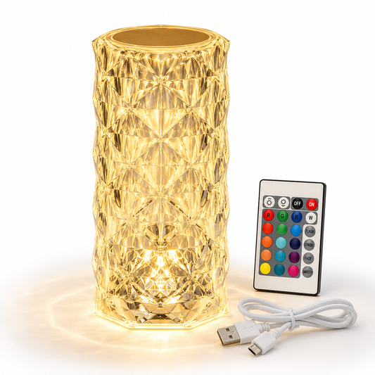 LUMINÁRIA CRISTAL 16 CORES COM CONTROLE REMOTO