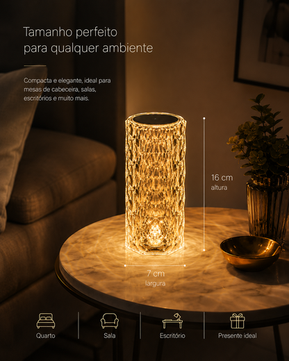LUMINÁRIA CRISTAL 16 CORES COM CONTROLE REMOTO