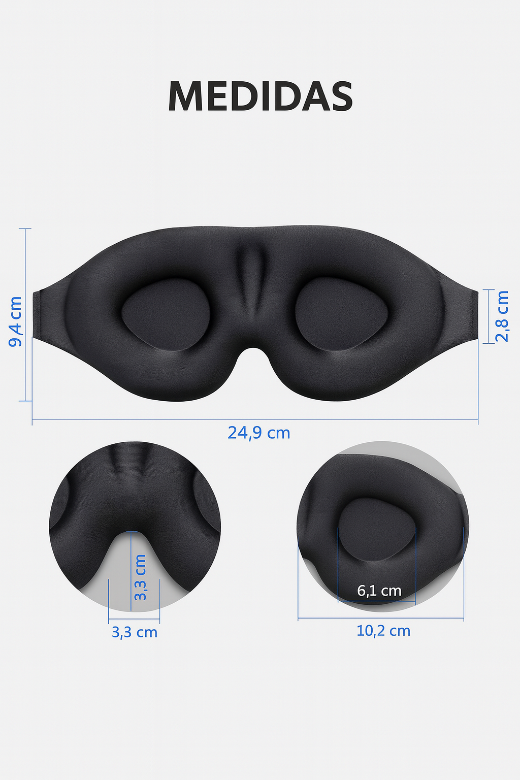 Máscara de Dormir Anatômica – Sono Profundo e Conforto Absoluto