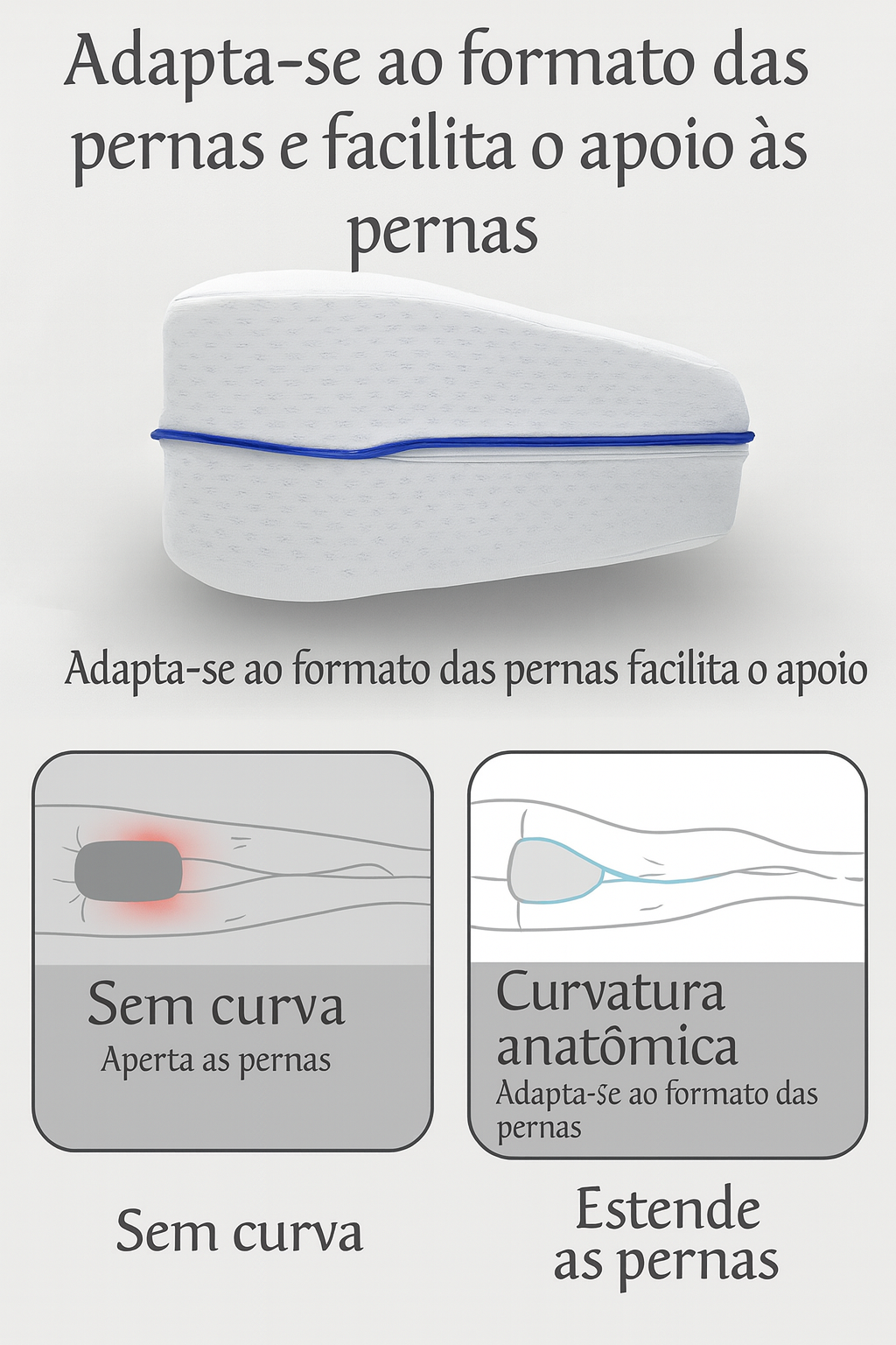 Travesseiro Anatômico para Pernas – Espuma de Memória