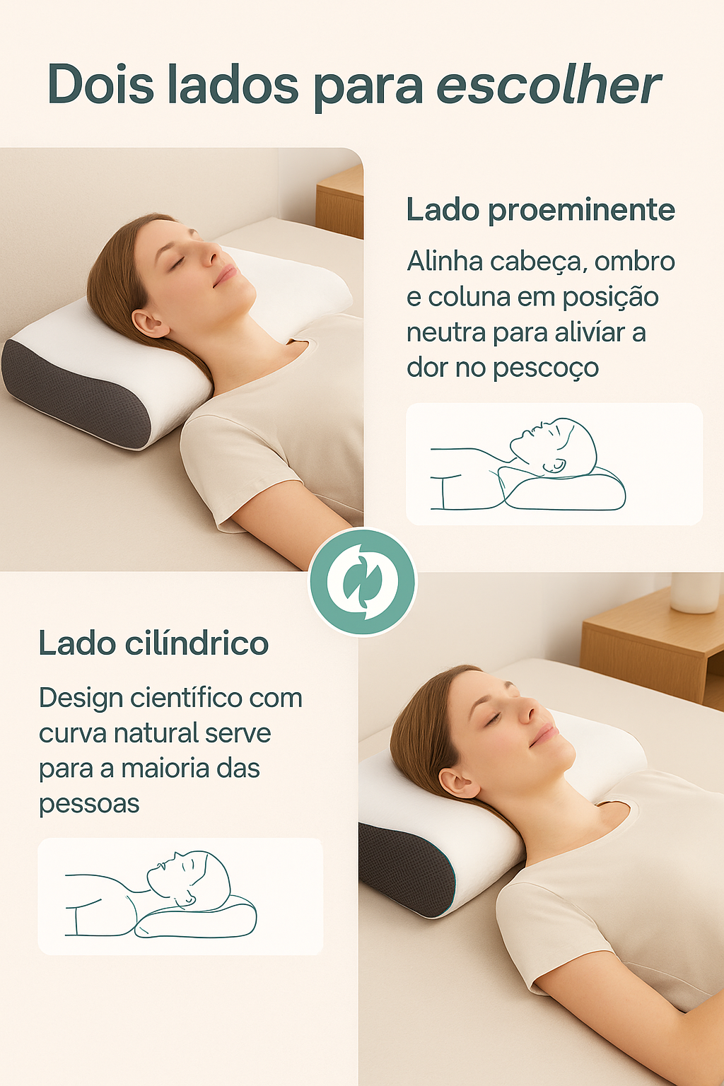 Travesseiro Ortopédico Premium – Alívio para Pescoço e Coluna