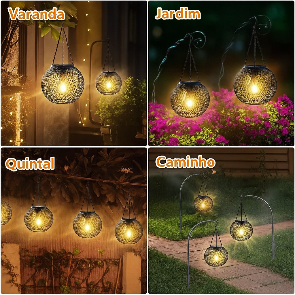 Lanterna Solar Decorativa à Prova d’Água