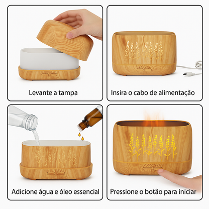 DIFUSOR DE AROMAS COM EFEITO CHAMA