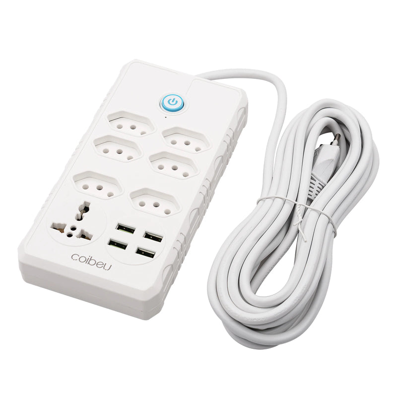 Extensão Elétrica com USB – 6 Tomadas + 4 USB
