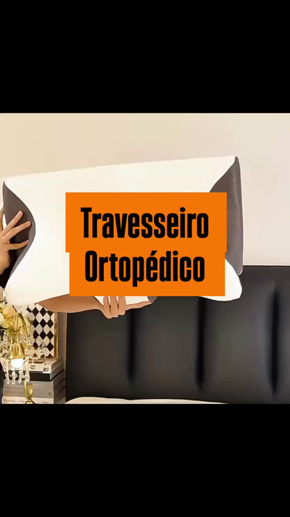 TRAVESSEIRO ORTOPÉDICO PREMIUM – Alívio para Pescoço e Coluna